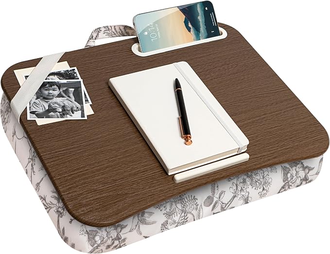 LAPGEAR Designer Lap Desk – Hummingbird Toile, 2-Pack with Storage Basket