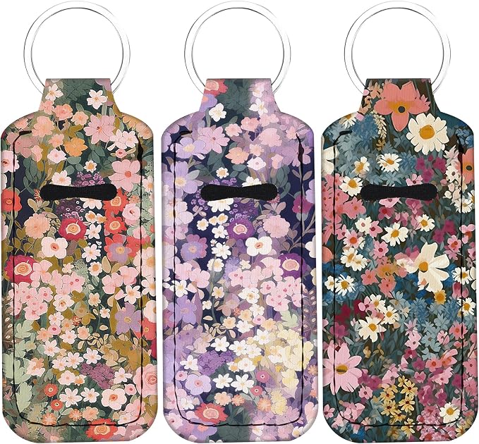 Cute Chapstick Holder Keychain,Lipstick Neoprene Clip-on Lip Balm Holder for Woman