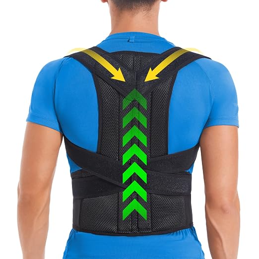 DIANMEI Back Brace Posture Corrector for Women and Men, Back Braces for Upper and Lower Back Pain Relief, Adjustable and Fully Back Support Improve Posture and Lumbar Support(XXL, 43"-49" Waist)