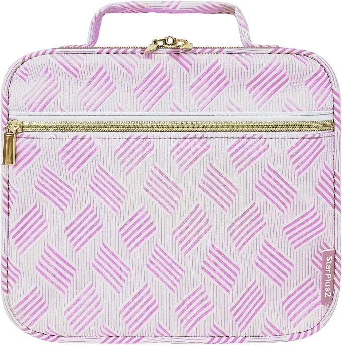 Medium Pill Bottle Organizer, Medicine Bag, Case, Carrier for Medications, Vitamins, and Medical Supplies - Travel Medicine Organizer Home Storage Med Bag - Jacquard Purple (Without Lock)