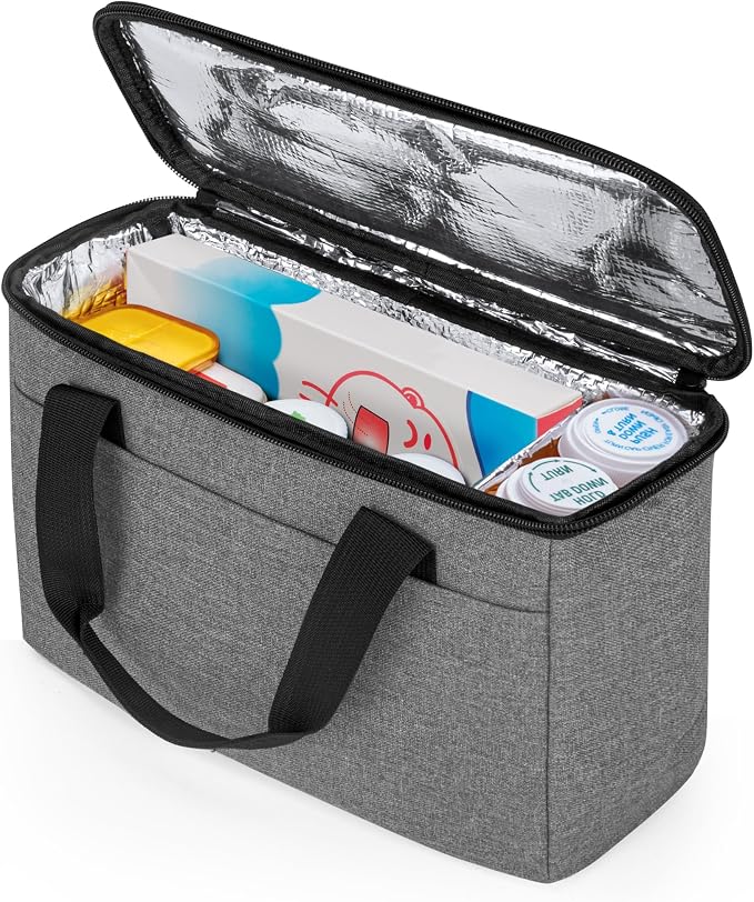 Trunab Insulated Medicine Storage Bag Travel Pill Bottle Organizer,Grey | Medication Bag for Prescription, Insulin, Supplements or Medical Supplies,Bag Only