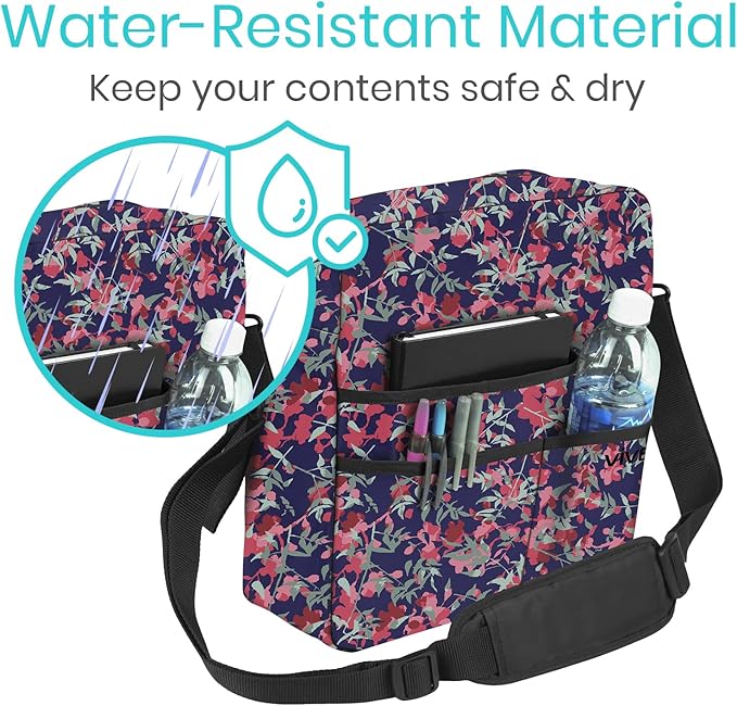Vive Wheelchair Bag - Machine Washable, Double-Stitched, Water-Resistant Accessory Backpack for Rollators, Wheel Chairs, Walkers - Pouch with XL Pockets & Straps for Quick Installation