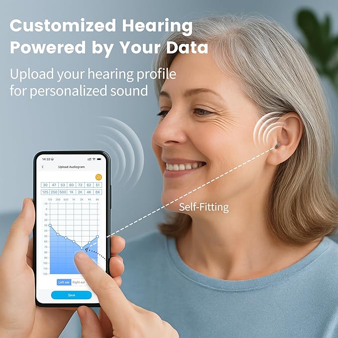 Edifier Bluetooth OTC Hearing Aids for Seniors, APP Control, Bluetooth In the ear Hearing Aids, Nearly Invisible Hearing Aid, Rechargable Comfort Design Wireless Music Phone Call (Brown) (H Brush)