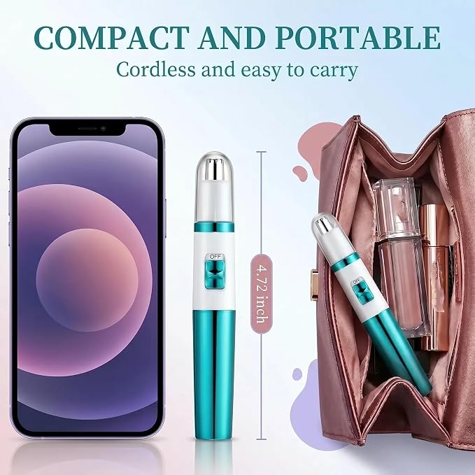 AREYZIN Ear and Nose Hair Trimmer Clipper - 2026 Professional Painless Ladies Eyebrow & Facial Hair Trimmer for Men Women,Battery-Operated,with IPX7 Waterproof Dual Edge Blades for Easy Cleansing