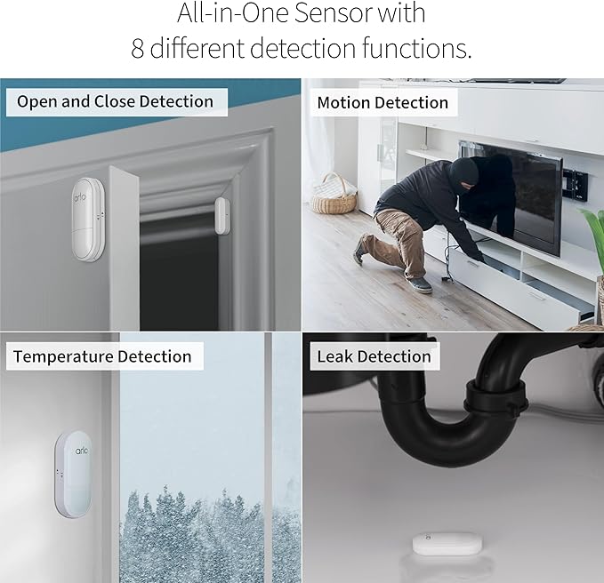 Arlo Home Security System - Wired Keypad Sensor Hub, (2) 8-in-1 Sensors, 24/7 Professional Monitoring + Outdoor 2K (1 Cam) + Bundle - No Contract Required, Alarm System for Home Security