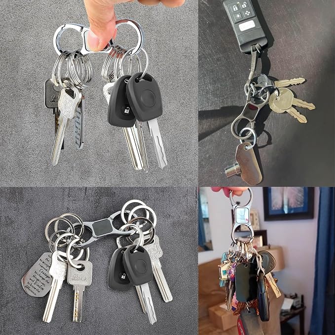 DAYGOS Key Chain, Quick Release Car Keychain with 8 Key Rings for Men | Heavy Duty, Easy Detachable Keychains Organizer, Portable Multi Key Ring Clip with Spring Hooks