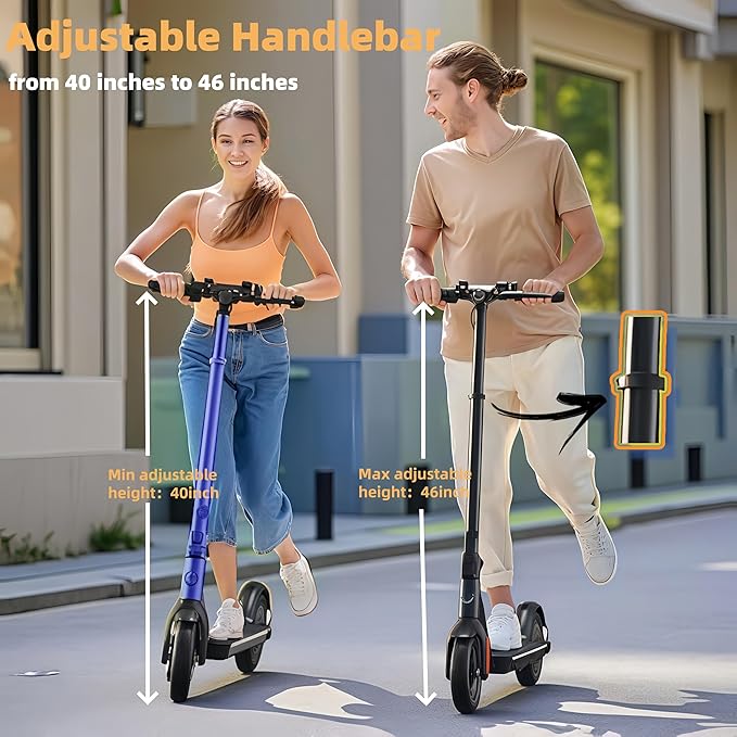 Caroma Electric Scooter with Seat Option,500/350W Motor Up to 25/20 Miles Range & 25/20 MPH Speed,9" Tires,Adjustable Electric Scooter for Adults,Foldable Commuting
