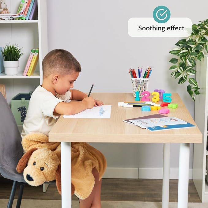 ODOXIA Weighted Lap Pad for Kids | Calming & Comforting | Weighted Lap Animal | Dog Buddy | Sensory Weighted Animals | Weighted Lap Blanket for Sensory Needs | Carrying Bag Included | 5 Lbs