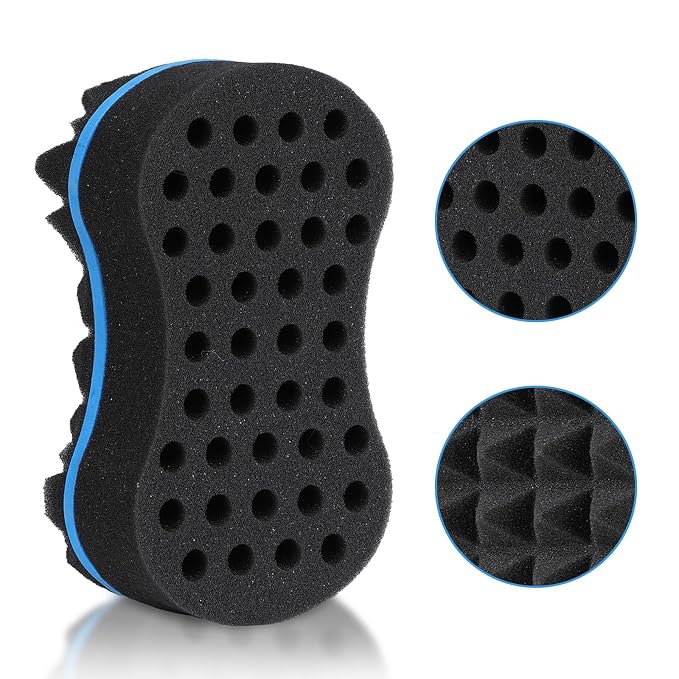 Hair Sponge for Curls, Small Holes Hair Sponges for Men Curls, Curling Sponge for Men Double-sided, Hair Sponges for Natural Hair Women, Twist Brush, Hair Twist Tool 1Pcs