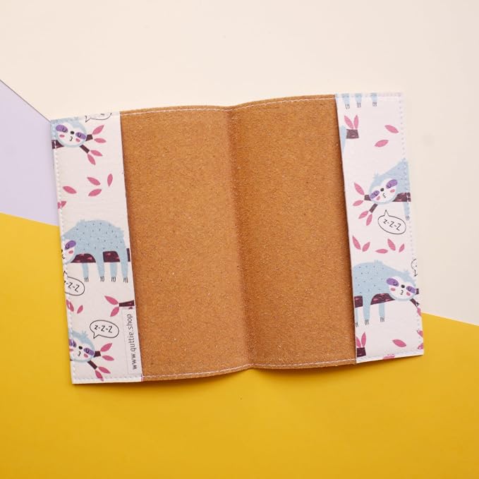 Passport Cover for Kids, Women and Men, Cute Travel Passport Holder (Sloth Pattern)