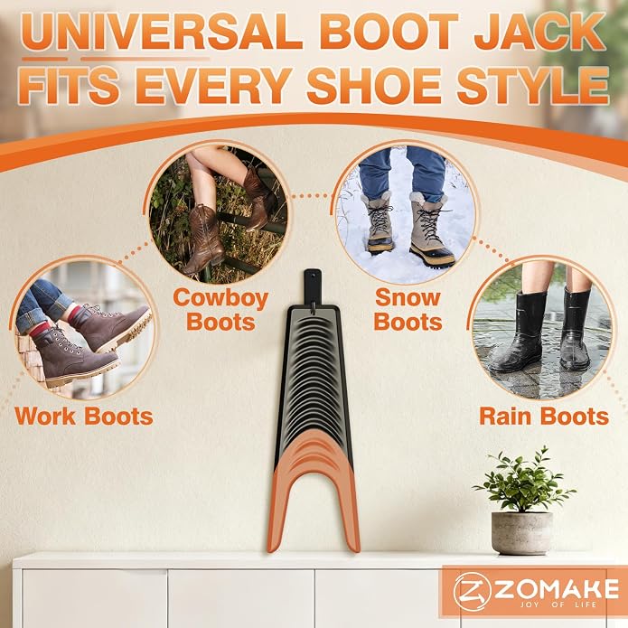 ZOMAKE Boot Jack, Boot Remover for Cowboy Boots | Boot Puller Take Off Helper Portable Bootjack Puller for Men Women, Durable Plastic, Shoe Protection, No Bend Over