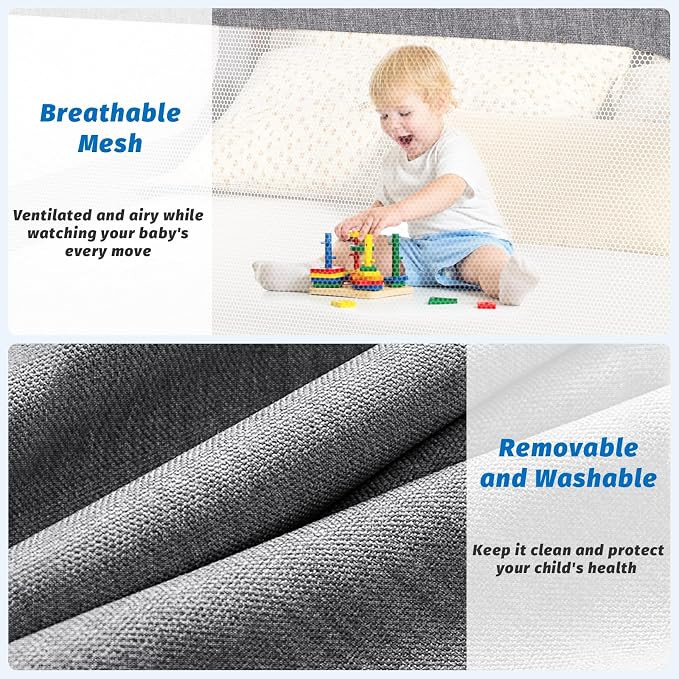 Bed Rails for Toddlers, with Headboard Rod -Height Adjustable Perfect Baby' Safety Bed Rails for Babys Bed Rails Guard (One Side 59.4"(L) ×28"(H)-Gary)