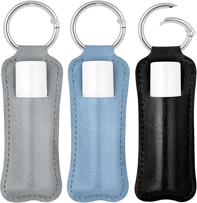 LUCKINEE Lip Balm Holder Keychain for Chapstick Holder Key Chain | Featured with Spring O Ring, Bag Charm Keychain, Great Linking to Purse and Belt Loops, Stocking Stuffers Gift for Women