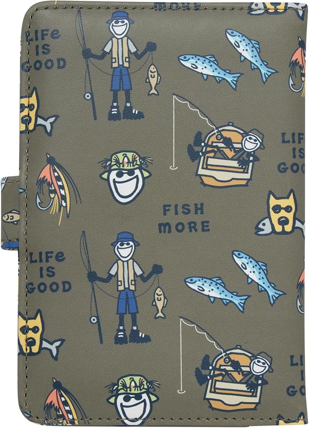 Life is Good Travel Passport Cover, Card Slots, Snap Closure | Slim Design, Card Slots, Snap Closure, Fits Neatly in a Purse or Backpack, Keeps Documents and Boarding Pass Organized