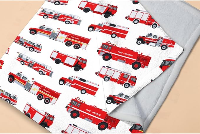 Fire Truck Blanket Gifts for Truck Lover 60 x 50 Inch for Teen,Red Truck Fannel Fleece Throw Blanket Super Soft Throws Blanket for Bed Couch Sofa