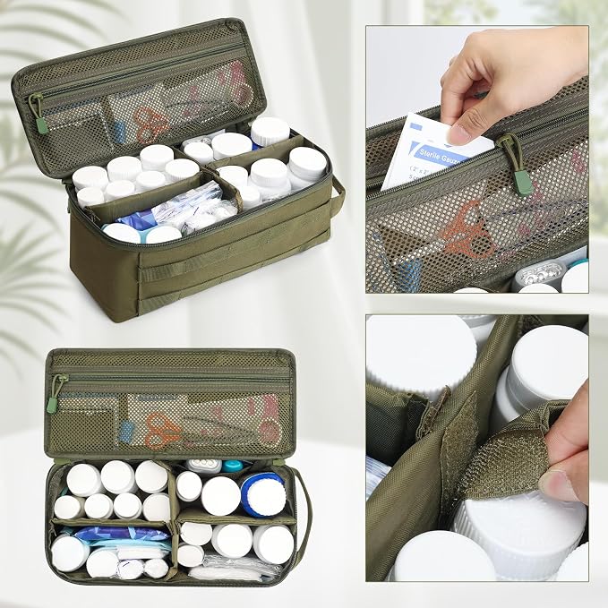 Travel Medicine Bag,Medication Pill Bottle Organizer Empty Case | Medicine Bag For Traveling,Hold Large Pill Bottles,Empty First Aid Bag