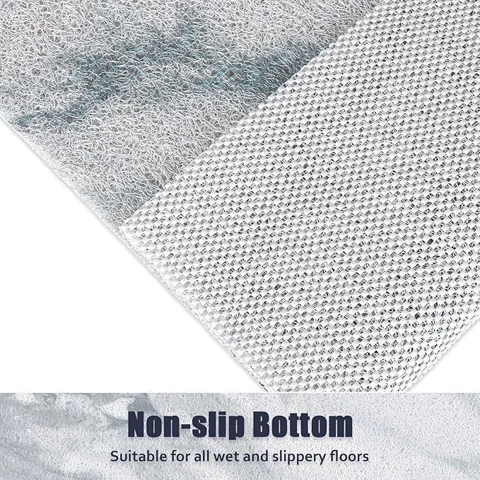Shower Mat Non Slip - 36x36 Inch Soft Comfort Bath Mat with Drainage Holes, PVC Loofah Massage Bathmat for Shower, Tub, Bathroom, Wet Areas, Quick Drying