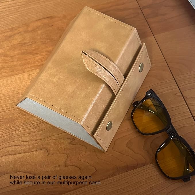 Longjet Sunglasses Organizer Travel Glasses Case 5 Slots Multiple Pairs Eyeglasses Storage Box Hanging Eyewear Holder