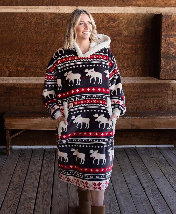 LazyOne Oversized Blanket Hoodie, Oversized Hoodies for Women and Men, One Size Fits All Wearable Blankets