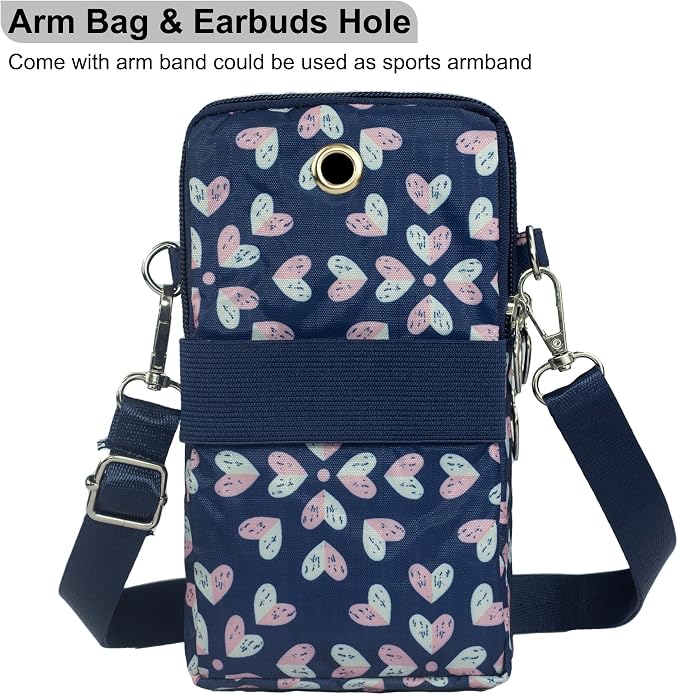 Small Crossbody Bag for Women - Mini Phone Purses with Crossbody Strap and Wallet - Nylon Arm Bag