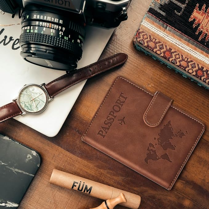 Passport Holder for Travel Women and Men RFID Passport Holder with Card Slots Holder Passport Case Passport cover Passport Wallet Travel Essentials and Accessories