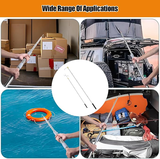 Truck Cargo Grabber - Telescoping Pickup Truck Bed Retriever Tool Cargo Retrieval Hook Truck Grabber Reach Tool Heavy Duty Truck Bed for Trucks SUV Trailers RVs 16-60 Inch
