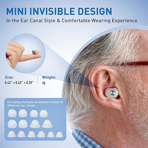 Scian Rechargeable Hearing Aids for Seniors - AI Noise Cancelling,35dB Amplification,16-Channel Digital Chip,Invisible Design,Fast Charging,Easy to Use for Mild to Moderate Hearing Loss Adult