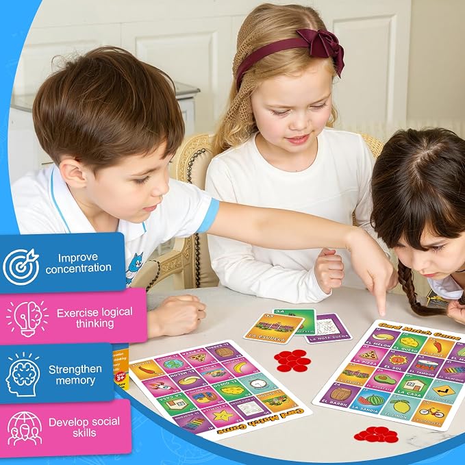 Quilinz Loteria Mexican Bingo,Juegos de mesa,Sight Word Bingo Games for Kindergarten,Great for Learning Spanish,Toddler Matching Game,sequence for kids,Preschool Learning Activities,Family Board Games