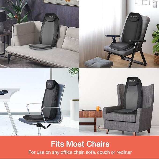 Back Massager for Pain Relief Deep Tissue - Shiatsu Massage Chair Pad for Back with Heat,Back Support Inflatable Flap Chair Massage,Gifts for Men Dad