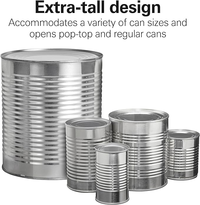 Hamilton Beach Smooth Touch Electric Can Opener With Easy Push Down Lever | Opens All Standard, Extra-Tall & Pop-Top Cans | Includes Stainless Steel Scissors | Black & Chrome | 76607J