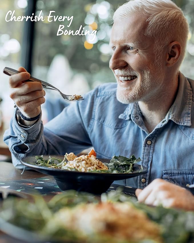 4-Piece Weighted Utensils for Tremors and Parkinsons (7 oz Each) - Weight Silverware for Hand Tremors, Weighted Utensils for Hand Tremors, Adaptive Utensils for Elderly