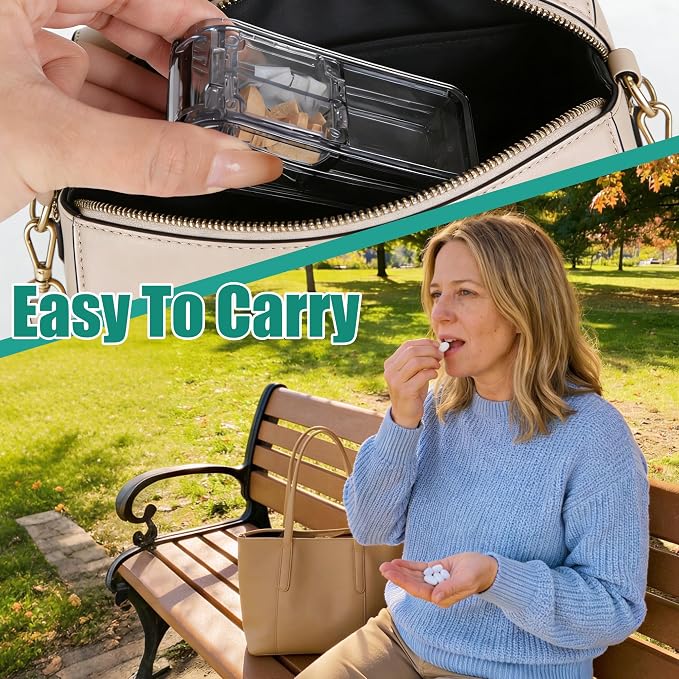 Pill Cutter for Small Large Pills, Pill Splitter with Easy-Cut Stainless Steel Blade, Tablets Cutter for Safely Cut Pills of Various Sizes