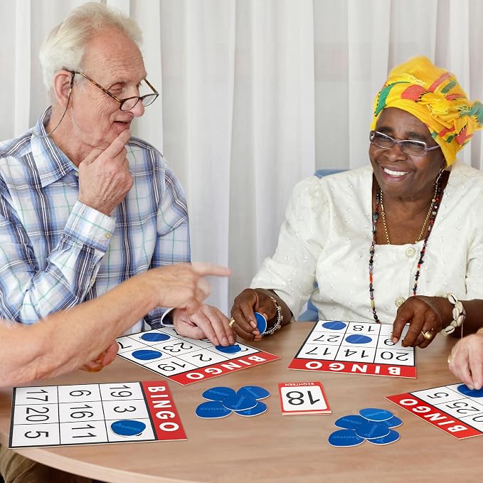 Assistex Large Print Bingo Cards for Seniors - Double-Sided Jumbo Bingo Cards with Complete Set, Fun Elderly Card Games, Perfect for Assisted Living and Stress Relief Activities