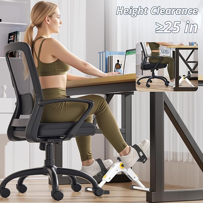 Folding Exercise Bike Pedal Exerciser Portable Desk Bike with LCD Display for Arms and Legs Workout