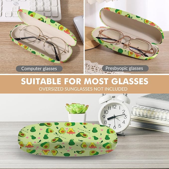 Glasses Case Hard Shell,Portable Protective Eyeglasses Case, Eyeglass Holder Box with Cleaning Cloth, for men women