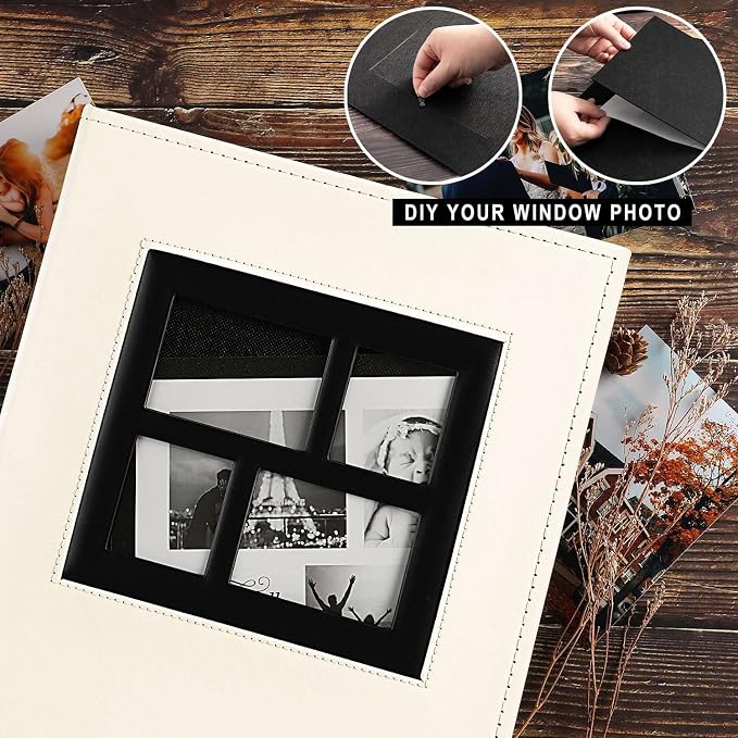 Ywlake Photo Album 4x6 500 Pockets Photos, Extra Large Capacity Family Wedding Picture Albums Holds 500 Horizontal and Vertical Photos Beige