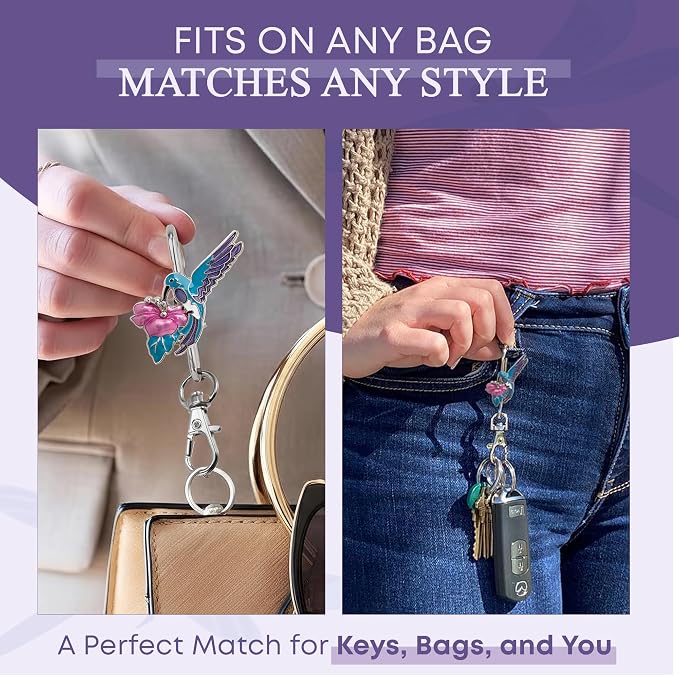 Women’s Bag Charm Key Finder, Car Keychain Hook, Cute Purse Organizer & Tote Bag Accessories, Gifts for Mom - Original