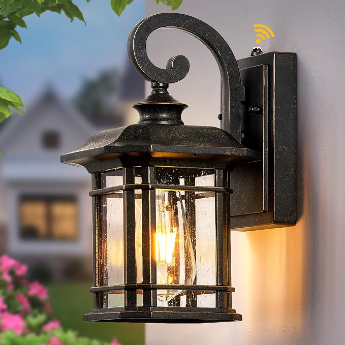VIANIS Oil Rubbed Bronze Outdoor Light Fixture, Dusk to Dawn Outdoor Lights for House, Waterproof Porch Lights, Outside Wall Lights for House, Garden, Garage, Entryway, Anti-Rust