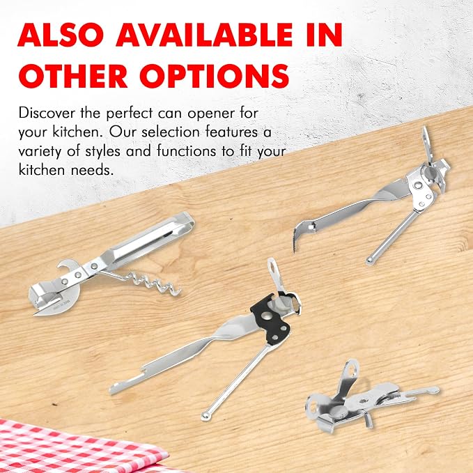 Chef Craft Select Can Opener with Bottle Opener, 7 Inch, Chrome, Nickle Plated