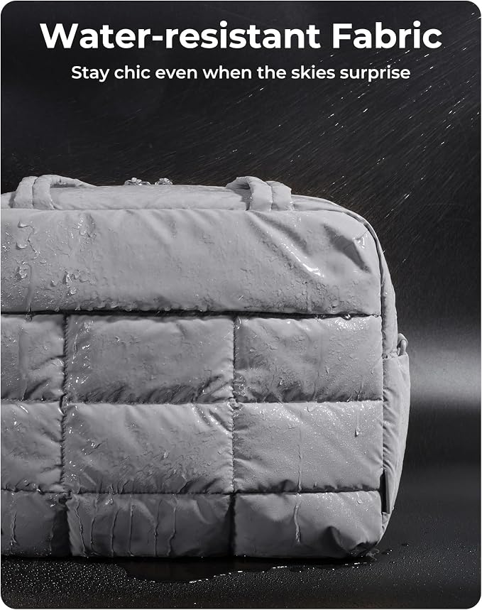 BAGSMART Gym Bag for Women, Carry on Travel Duffel Bag, Water-resistant Weekender with Shoe Compartment for Gym Travel Work, Grey, Medium