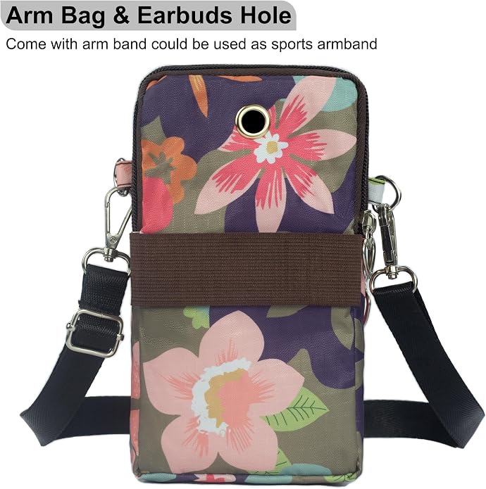 Small Crossbody Bag for Women - Mini Phone Purses with Crossbody Strap and Wallet - Nylon Arm Bag