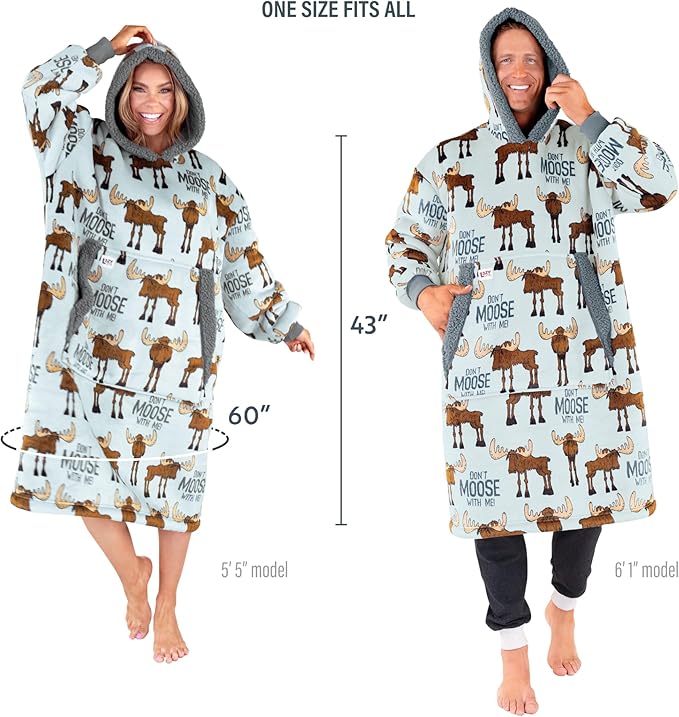 LazyOne Oversized Blanket Hoodie, Oversized Hoodies for Women and Men, One Size Fits All Wearable Blankets