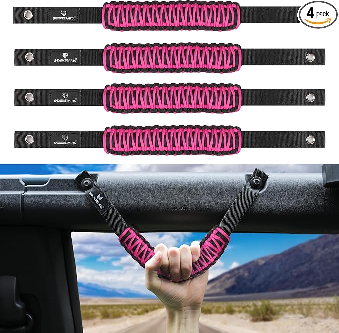 SEVEN SPARTA 4pack Roll Bar Grab Handles for Ford Bronco 2021-2026 2/4 Door | No Drill Install, Color-Matched Paracord Handles, Uses Factory Bolts, Sturdy & Comfortable Grip for 2021-2026 Bronco 2/4 Door