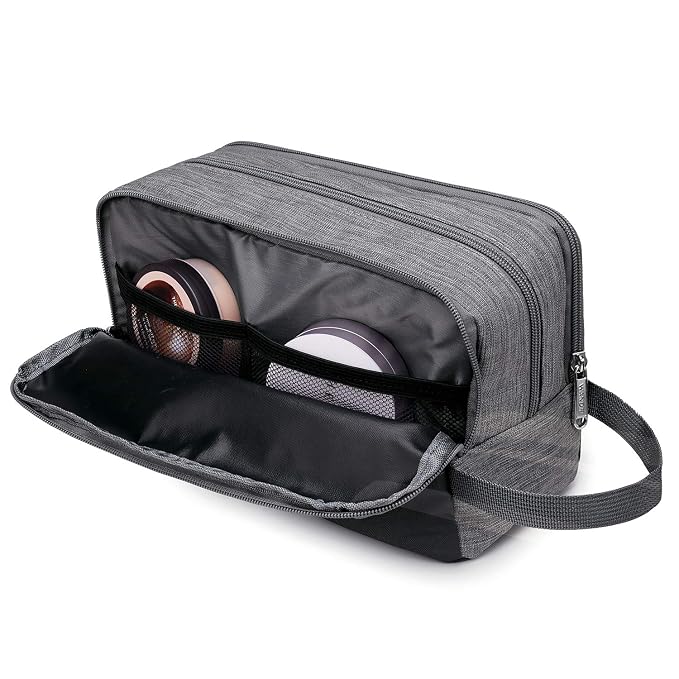 WANDF Travel Toiletry Bag for Men, Small Dopp Kit for Toiletries | Water-Resistant Fabric, Travel Bag for Toiletries, Compact Storage, Shaving Accessories, Weekend Trips