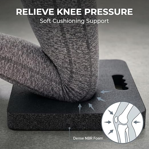 Gardzen 3 Pack Extra Thick Kneeling Pad for Gardening Work | 1.5 Inch Soft NBR Foam Knee Cushion Bathing Baby, Large Smooth Kneeler Mat Yoga Exercise, 18x11, Black
