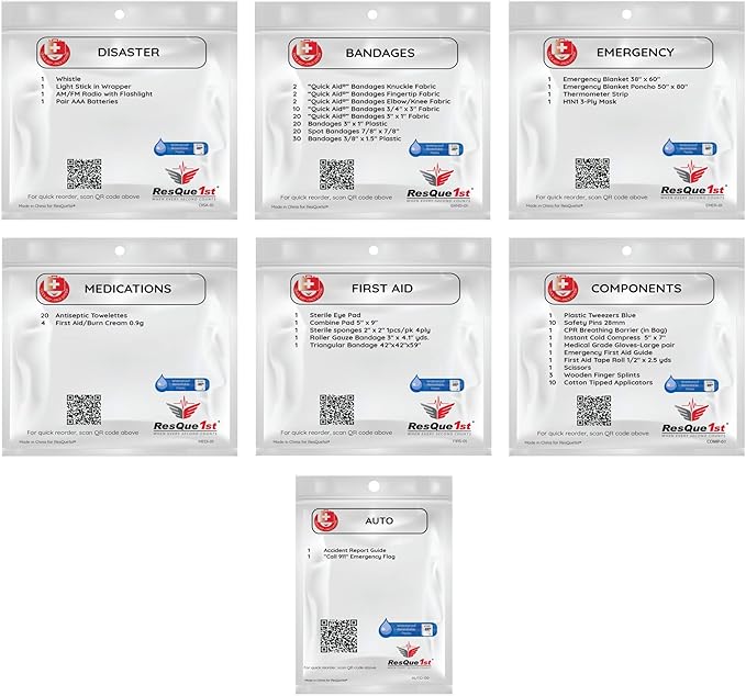 First Aid Kit 180 Piece – Flex Spending & Health Saving Eligible - Emergency First Aid Kit for Home, Car, Travel & Camping – Waterproof, Portable Medical Kit for Family & Workplace