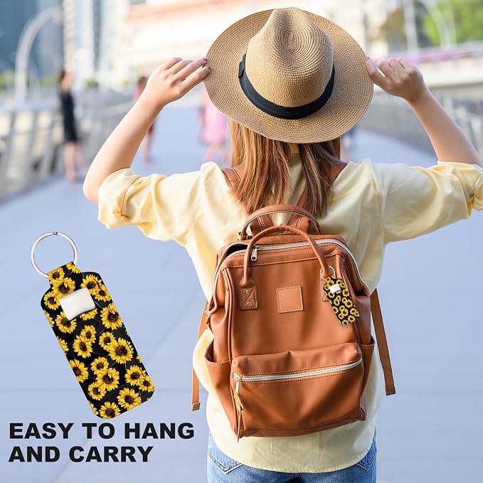 Cute Chapstick Holder Keychain,Lipstick Neoprene Clip-on Lip Balm Holder for Woman