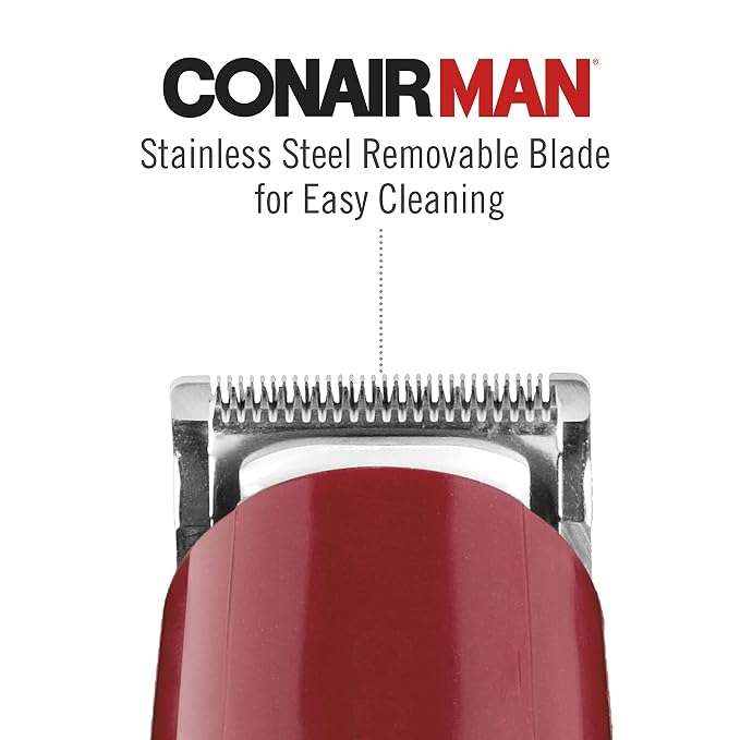 ConairMAN Beard Trimmer for Men Includes Nose & Ear Hair Trimmer and 5-Position Comb Attachment, 4 piece Men's Grooming Kit, Corded (Pack of 4)
