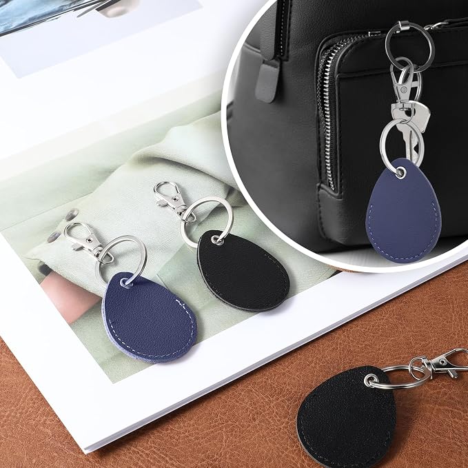 Psyqtsuary Leather Key Fob Holder, 4 Pcs PU Leather Keychain Key Holder for Keychain General Keys Fob, for Keys ID Keys Cards