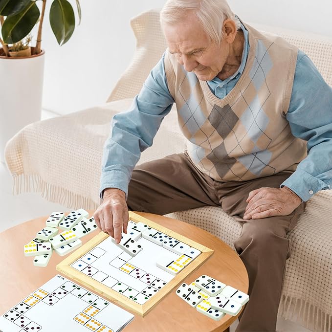 Dementia Activities for Seniors, Matching The Domino Alzheimers Products for Elderly, Activity Kits for Dementia Patients, Easy Memory Games Busy Board Gadgets Gifts